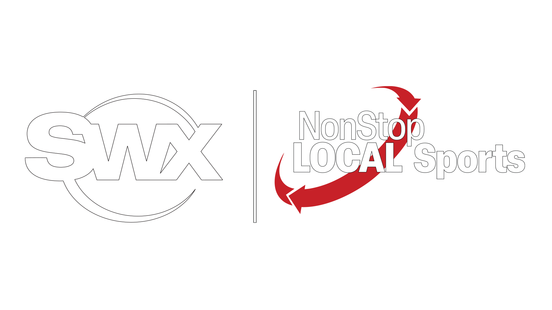 SWX NonStop Local Sports logo white