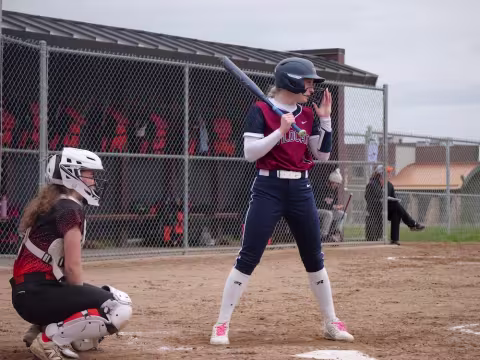 LC Catcher and Mt. Spokane Batter Fastpitch Softball